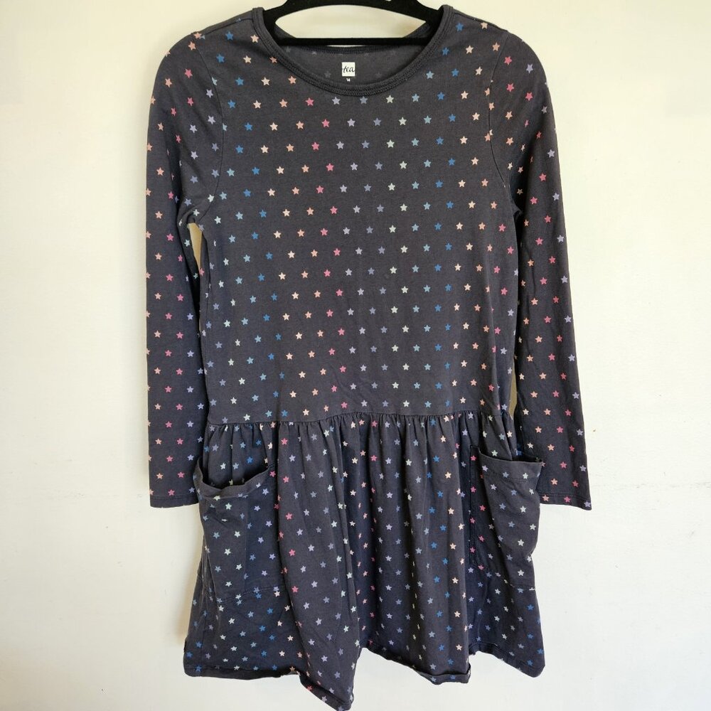 Tea Collection Girls Long Sleeve Dress Colorful All Over Stars Size 14
